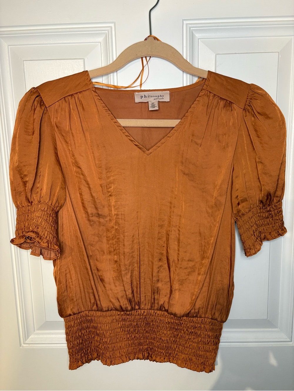 Philosophy Puff-Sleeve V-Neck Blouse